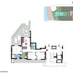 Plattegrond appartement met gekleurde zones en algehele layout