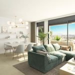 Ruim balkon met meubilair en panoramisch uitzicht