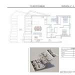 Plattegrond van moderne woning met drie slaapkamers