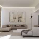 Moderne woonkamer met abstracte kunst